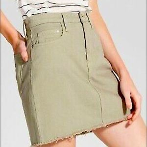 Nobody Denim Green 100% Cotton High Rise Piper Jean Skirt Size 4/6/28 NWT